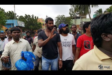 Celebs at Chennai Flood Relief Activities